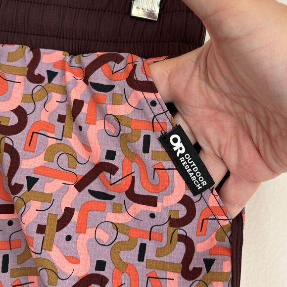 Outdoor Research Women Zendo Multi Shorts moth print SPF 50 brown pink XS NWT! - Picture 2 of 12